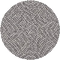 myfelt - Carl Filzkugelteppich, Ø 90 cm, grau meliert von myfelt