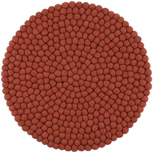 myfelt Filzkugel Sitzauflage Stuhlauflage - Lora - rund, Ø 36 cm, Rostrot von myfelt