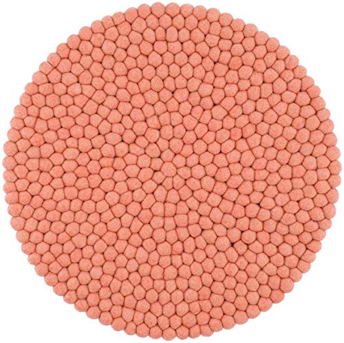myfelt Filzkugel Sitzauflage Stuhlauflage - Lea - rund, Ø 36 cm, Lachsfarben von myfelt