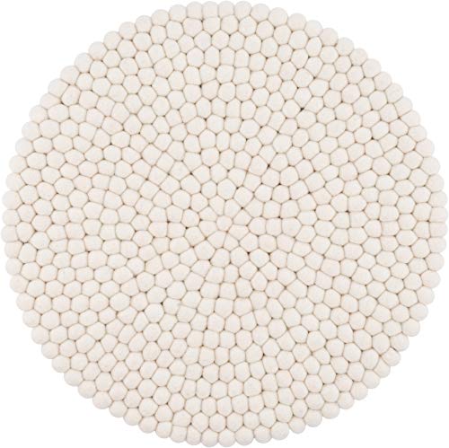 myfelt Filzkugel Sitzauflage Stuhlauflage - Linéa - Ø 36 cm, weiß von myfelt