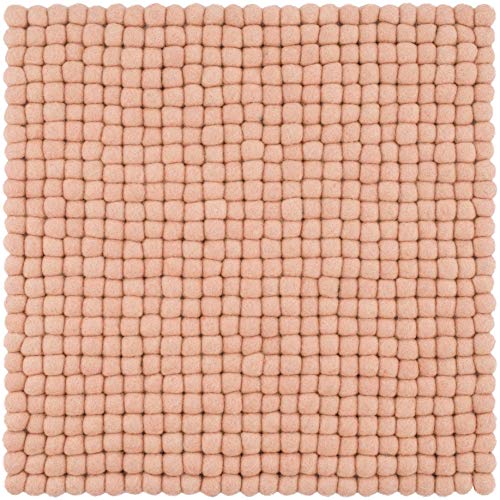 myfelt Filzkugel-Sitzauflage Stuhlauflage - Merle - quadratisch, 36x36 cm, Rosa von myfelt