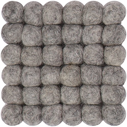 myfelt Filzkugel Untersetzer - Carl - 9x9 cm, grau von myfelt