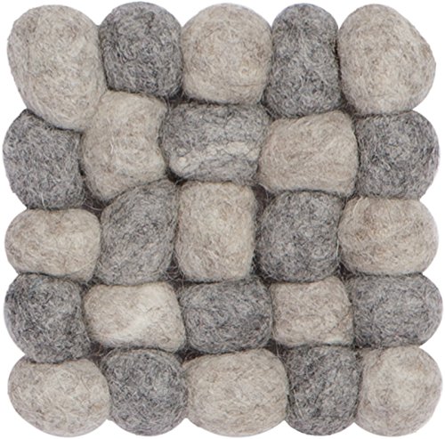 myfelt Filzkugel Untersetzer - Ernie - 9x9 cm, grau von myfelt