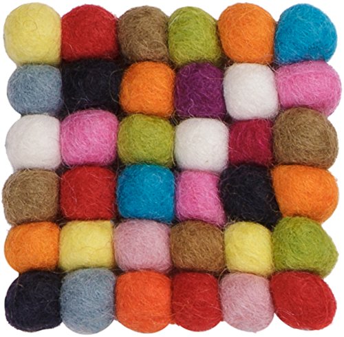 myfelt Filzkugel Untersetzer - Lotte - 9x9 cm, bunt von myfelt