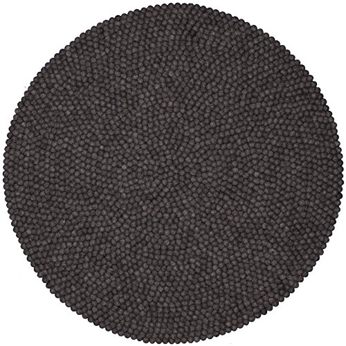 myfelt Filzkugelteppich Hugo - Ø 120 cm, ideal für Schlaf-, Wohn-, Kinderzimmer, Flur & Bad von myfelt