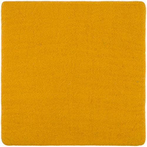 myfelt Flache Filz Sitzauflage, Filz Stuhlauflage - Klara - quadratisch, 36x36 cm, Senfgelb von myfelt