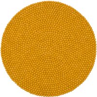 myfelt - Klara Filzkugelteppich, Ø 90 cm, senfgelb von myfelt