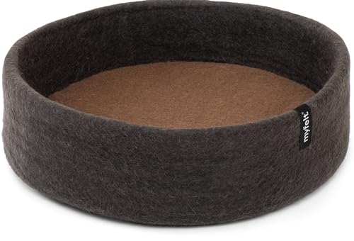 myfelt Kuno Schurwolle-Hundekorb, Anthrazit mit braunem Inlay, 40 x 13 cm myfelt Kuno Schurwolle-Hundekorb, Anthrazit mit braunem Inlay, 40 x 13 cm von myfelt