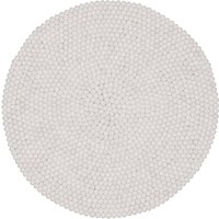 myfelt - Linéa Filzkugelteppich, Ø 90 cm, naturweiß von myfelt