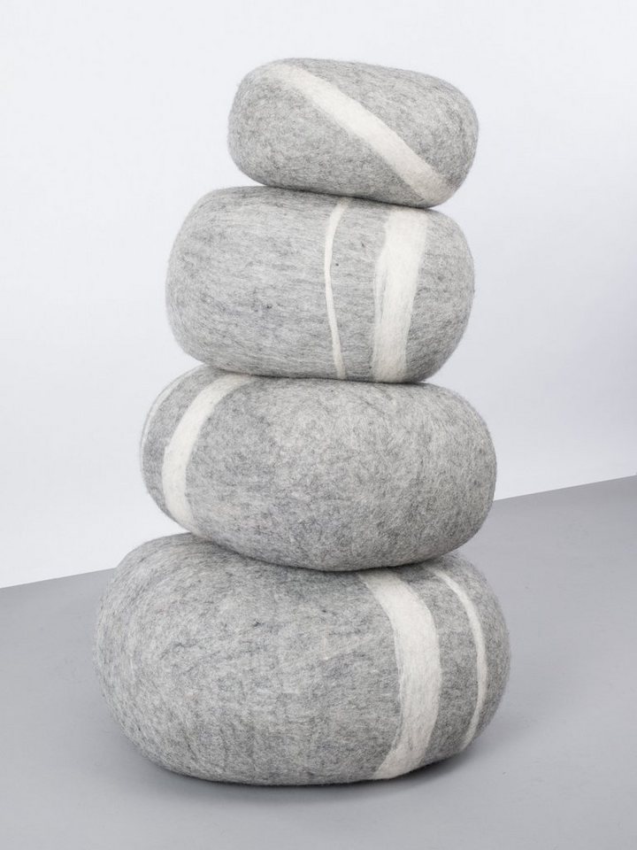 myfelt Pouf Filz Kieselstein (Pouf), 100% reiner Schurwolle, Meditationskissen, Hocker von myfelt