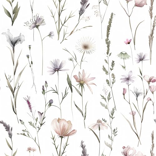 myforHD Tapete Selbstklebende Fototapete Wandpapier Blume Folie Dekorfolie Möbelfolie Klebefolie Pflanzen Laub Blumen Design 44cmX300cm Vintage Wanddeko Wandtapete Wohnzimmer Schlafzimmer von myforHD