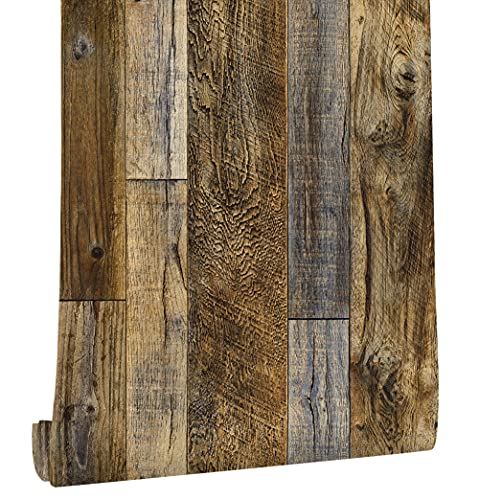 myforHD Selbstklebend Tapete Holzoptik Wandpapier 44cmX300cm Holz Selbstklebende Wandaufkleber Vintage Holz tapeten Dekorative Aufkleber für Möbel Wandtür Wasserdicht von myforHD