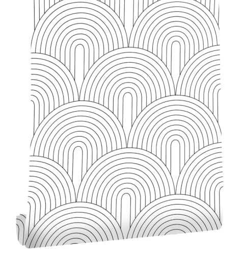 myforHD Selbstklebend Tapete Möbelaufkleber Moderner Verdickt Wandpapier 44cmX300cm Streifen Tapete wasserdichte Selbstklebende Vinyl Film Schublade und Regal Liner Stick Papier von myforHD