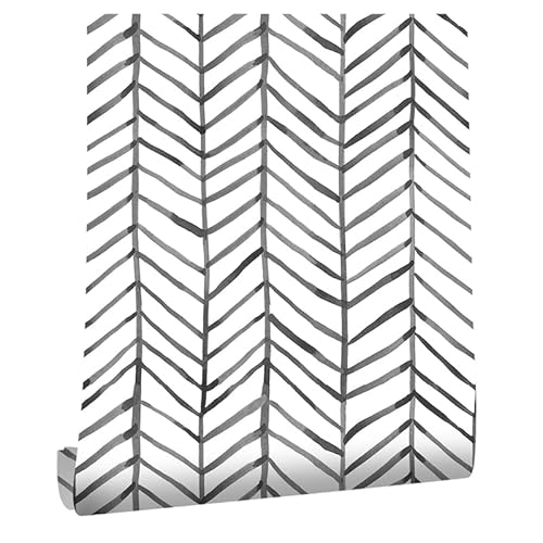 myforHD Selbstklebend Tapete Möbelaufkleber Moderner Verdickt Wandpapier 44cmX1000cm Streifen Tapete wasserdichte Selbstklebende Vinyl Film Schublade und Regal Liner Stick Papier von myforHD