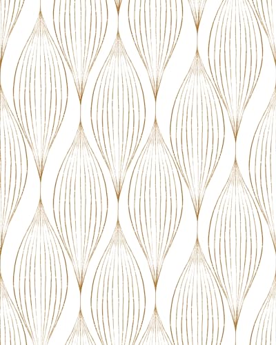myforHD Selbstklebend Tapete Möbelaufkleber Moderner Verdickt Wandpapier 44cmX300cm Streifen Tapete wasserdichte Selbstklebende Vinyl Film Schublade und Regal Liner Stick Papier von myforHD