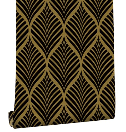 myforHD Selbstklebend Tapete Möbelaufkleber Moderner Verdickt Wandpapier 44cmX1000cm Streifen Tapete wasserdichte Selbstklebende Vinyl Film Schublade und Regal Liner Stick Papier von myforHD