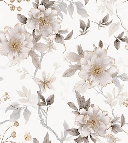 myforHD Tapete Selbstklebende Fototapete Wandpapier Blume Folie Dekorfolie Möbelfolie Klebefolie Pflanzen Laub Blumen Design 44cmX300cm Vintage Wanddeko Wandtapete Wohnzimmer Schlafzimmer von myforHD