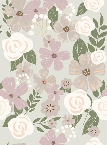 myforHD Tapete Selbstklebende Fototapete Wandpapier Blume Folie Dekorfolie Möbelfolie Klebefolie Pflanzen Laub Blumen Design 44cmX300cm Vintage Wanddeko Wandtapete Wohnzimmer Schlafzimmer von myforHD