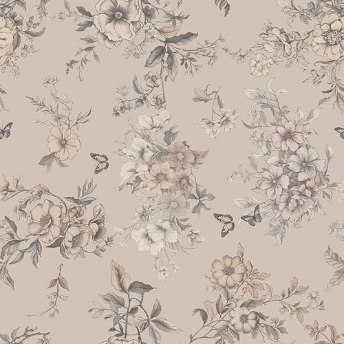 myforHD Tapete Selbstklebende Fototapete Wandpapier Blume Folie Dekorfolie Möbelfolie Klebefolie Pflanzen Laub Blumen Design 44cmX300cm Vintage Wanddeko Wandtapete Wohnzimmer Schlafzimmer von myforHD