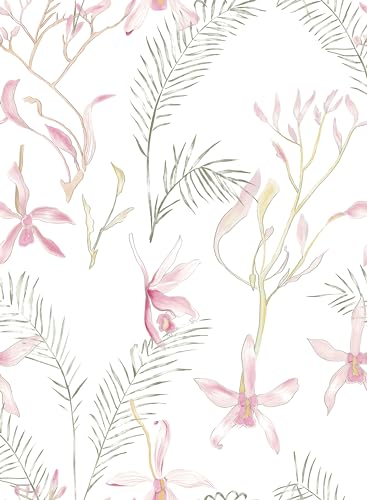 myforHD Tapete Selbstklebende Fototapete Wandpapier Blume Folie Dekorfolie Möbelfolie Klebefolie Pflanzen Laub Blumen Design 44cmX300cm Vintage Wanddeko Wandtapete Wohnzimmer Schlafzimmer von myforHD