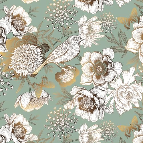 myforHD Selbstklebend Tapete Wandpapier Blume Blatt Selbstklebende Folie 44cmX1000cm Dekorfolie Möbelfolie Klebefolie PVC Vinyl Wandaufkleber von myforHD