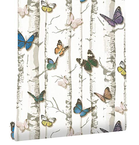 myforHD Tapete Selbstklebende Fototapete Wandpapier Blume Folie Dekorfolie Möbelfolie Klebefolie Pflanzen Laub Blumen Design 44cmX300cm Vintage Wanddeko Wandtapete Wohnzimmer Schlafzimmer von myforHD