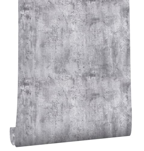 myforHD Selbstklebend Tapete Wandpapier Selbstklebende Folie 40cmX1000cm Hellgrau Tapete Betonoptik Selbstklebend Klebetapete Klebefolie Beton Wandpapier für Küche von myforHD