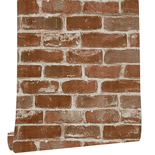 myforHD Selbstklebend Tapete Wandpapier Ziegel Selbstklebende Wandaufkleber 44cmX1000cm Vintage Backstein Stein tapeten Wasserdicht für Küche Schlafzimmer Wohnzimmer Wand von myforHD