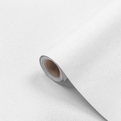 myforHD Selbstklebend Tapete Weißer Möbelaufkleber 40cmX300cm Verdickt Wandpapier Texturierte Tapete von myforHD
