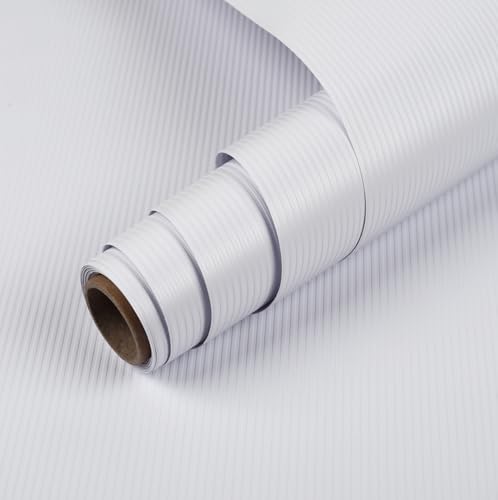 myforHD Selbstklebend Tapete Weißer Möbelaufkleber 40cmX300cm Verdickt Wandpapier Texturierte Tapete von myforHD