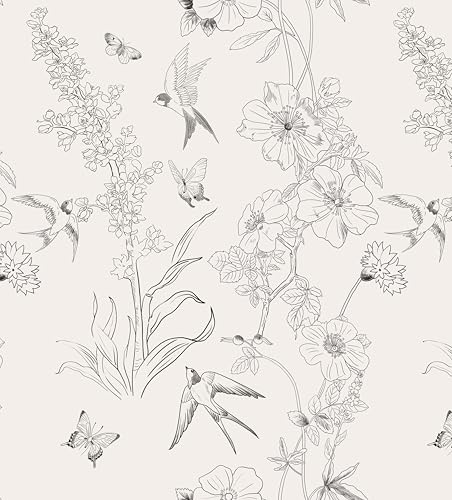 myforHD Tapete Selbstklebende Fototapete Wandpapier Blume Folie Dekorfolie Möbelfolie Klebefolie Pflanzen Laub Blumen Design 44cmX600cm Vintage Wanddeko Wandtapete Wohnzimmer Schlafzimmer von myforHD