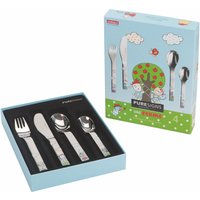 Puresigns One Ferme Kinderbesteck Set Farm, Bauernhof Tiere, 4-Tlg Mit Gravur, Name Graviert | Geschenk Zur Geburt Taufe Geburtstag von mygravur