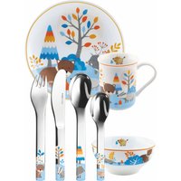 Puresigns One Kindergeschirr Set 7-Tlg Friends Tiere Mit Namen Graviert Besteck Gravur | Geschenk Zur Geburt Taufe Geburtstag von mygravur