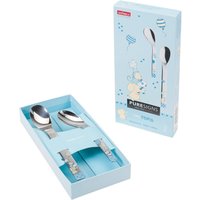 Puresigns One Topis Blau Babylöffel Set 2-Teilig Mit Namen Graviert Kinder Besteck Gravur | Geschenk Zur Geburt Taufe Geburtstag von mygravur