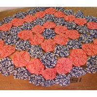 Vintage Yo-Yo Rot, Weiß Und Blau Yo Quilt Tischläufer | Herzstück von myhallcloset