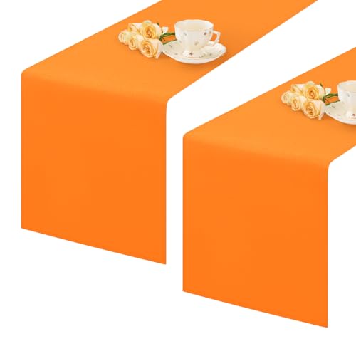 Tischläufer, klein, kurz, 30,5 x 61 cm, einfarbig, für den täglichen Gebrauch, Party, Heimdekoration, Orange, 2 Stück Tischläufer, klein, kurz, 30,5 x 61 cm, einfarbig, für den täglichen Gebrauch, Party, Heimdekoration, Orange, 2 Stück von mylacerhome