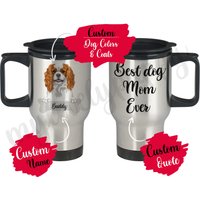 Personalisierte Cavalier King Charles Spaniel Mama Und Papa Geschenk, Cavie Mommy Daddy Reisebecher, Hund Frauen Männer Weihnachtsgeschenk Geschenke von mylovelypuppy