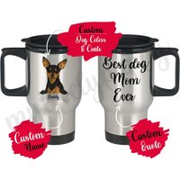 Personalisierte Miniatur Pinscher Hund Mama Papa Reisebecher, König Der Spielzeuge Frauen Weihnachtsgeschenk, Min Pin Besitzer, Zwergpinscher von mylovelypuppy