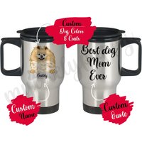 Personalisierte Pommersche Hunde Mama Papa Reisebecher, Pompom Frauen Und Männer Geschenke, Pom Hund Papa, Tumbleweed Weihnachtsgeschenk Geschenk von mylovelypuppy