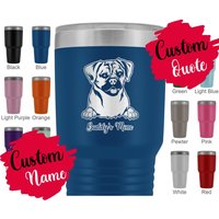 Personalisierte Puggle Hund Mama Und Dad Becher, Frauen Männer Geschenke, Daddy Cross-Breed Mops Beagle Hundebesitzer Weihnachtsgeschenk von mylovelypuppy