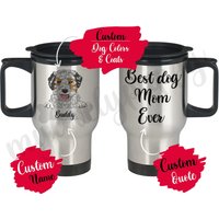 Personalisierter Aussiedoodle Mom Dad Reisebecher, Frauen Männer Geschenke, Mommy Daddy Cross-Breed Hundebesitzer Geschenk von mylovelypuppy