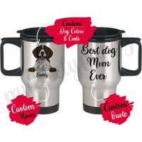 Personalisierter Deutsch Kurzhaar Hund Mama Papa Reisebecher, Pointer Frauen Geschenke, Aps Hundemama, Hundebesitzer Geschenk von mylovelypuppy