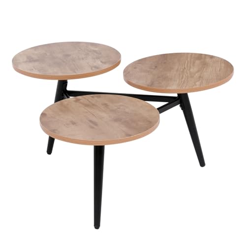 mymai Couchtisch Set 3tlg Satztisch Beistelltisch rund Holzoptik mit Metallbeinen moderner Wohnzimmertisch mymai Couchtisch Set 3tlg Satztisch Beistelltisch rund Holzoptik mit Metallbeinen moderner Wohnzimmertisch von mymai