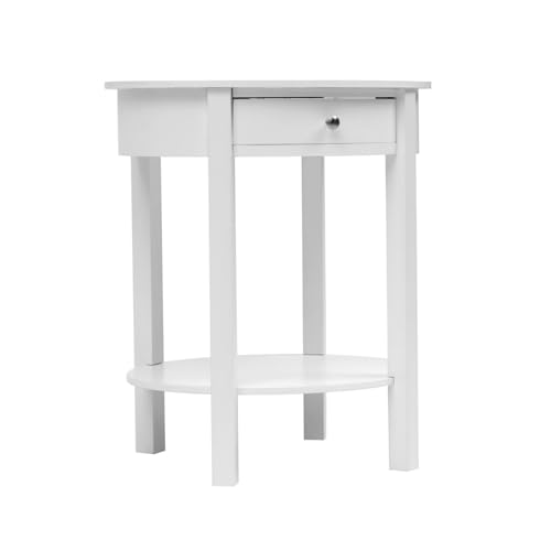mymai Nachttisch mit 1 Schublade 60x50x68 cm Weiß Nachtkommode Beistelltisch Schlafzimmer von mymai