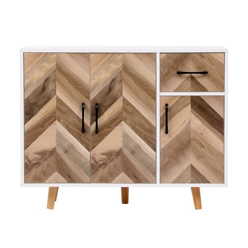 mymai Sideboard Kommode Aufbewahrungsschrank mit Schublade, 3 Türen, 1 Schubladen, Küchenschrank Buffetschrank Beistellschrank für Küche, Wohnzimmer, 90 cm x 30 cm x 71 cm mymai Sideboard Kommode Aufbewahrungsschrank mit Schublade, 3 Türen, 1 Schubladen, Küchenschrank Buffetschrank Beistellschrank für Küche, Wohnzimmer, 90 cm x 30 cm x 71 cm von mymai