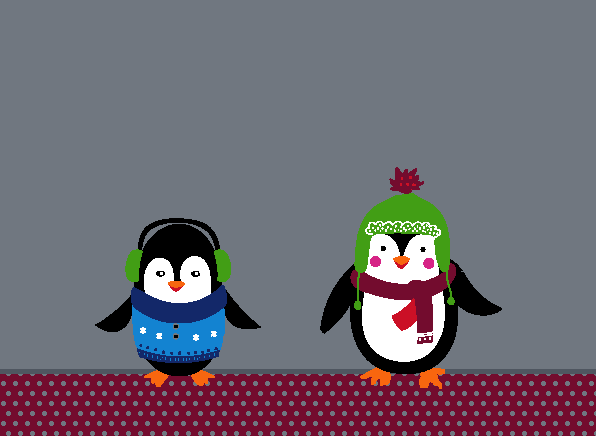 Fußmatte Winter Pinguine zum selbst Gestalten von mymat