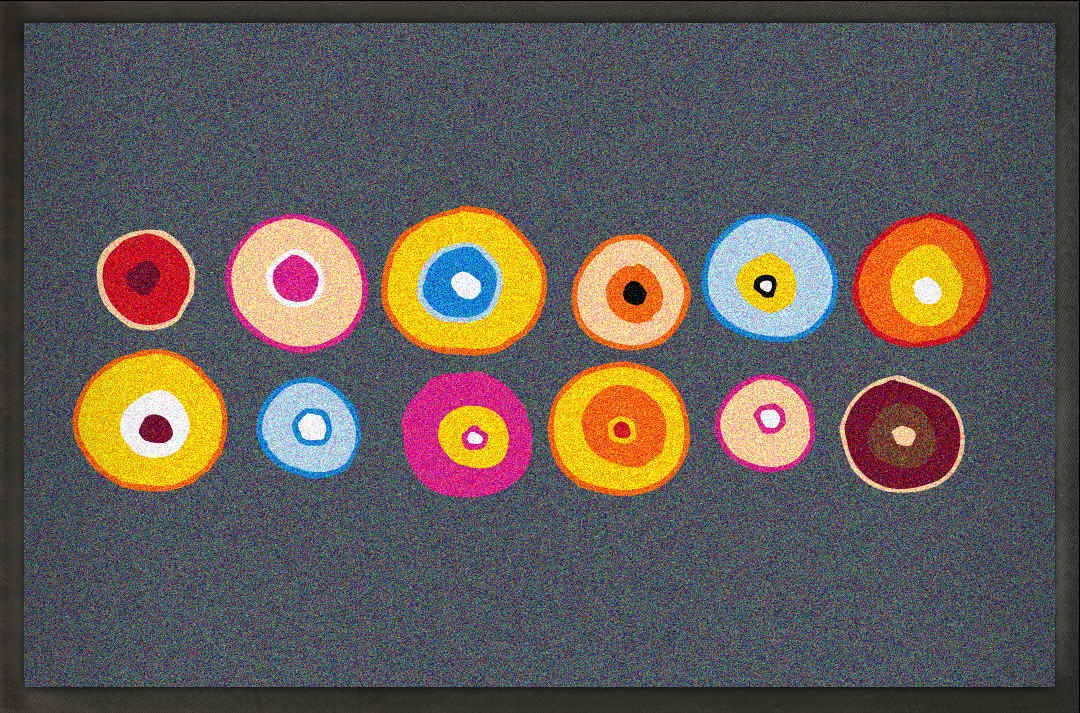 Fußmatte mit bunten Kreisen zum Personalisieren von mymat