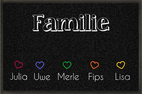 Fußmatte zum Beschriften  „Familie mit Namen“ von mymat