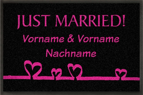 Gestaltbare Fußmatte Hochzeit Just Married von mymat