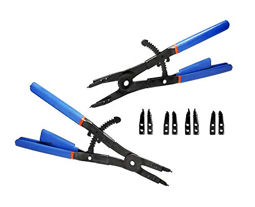 10tlg. Sprengringzange mit Ratsche 400 mm - Extra Groß - Aussen/Innen - Seegeringzange Sicherungszange - im Koffer von myowntrade